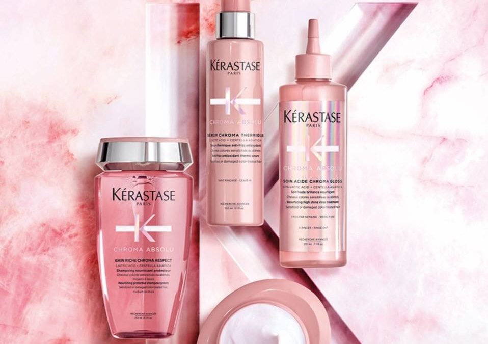 Kérastase Chroma Absolu. La gamme de soins aux complexes d’acides réparateurs pour tous les cheveux colorés.